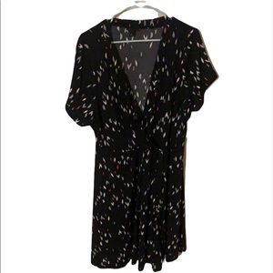 Torrid Black Red White Gray Modern Faux Work/Office Dress